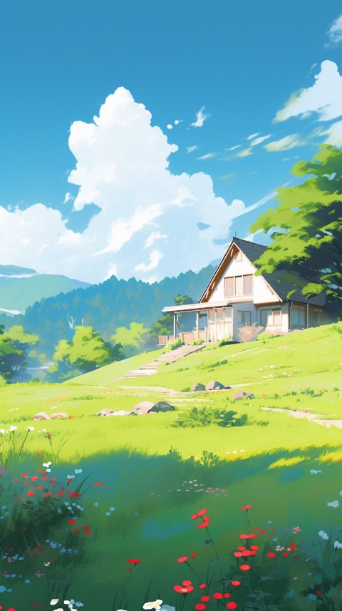 Anime Village House Nature Landscape Aesthetic (452)