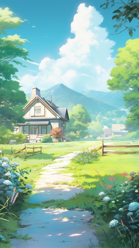 Anime Village House Nature Landscape Aesthetic (458)