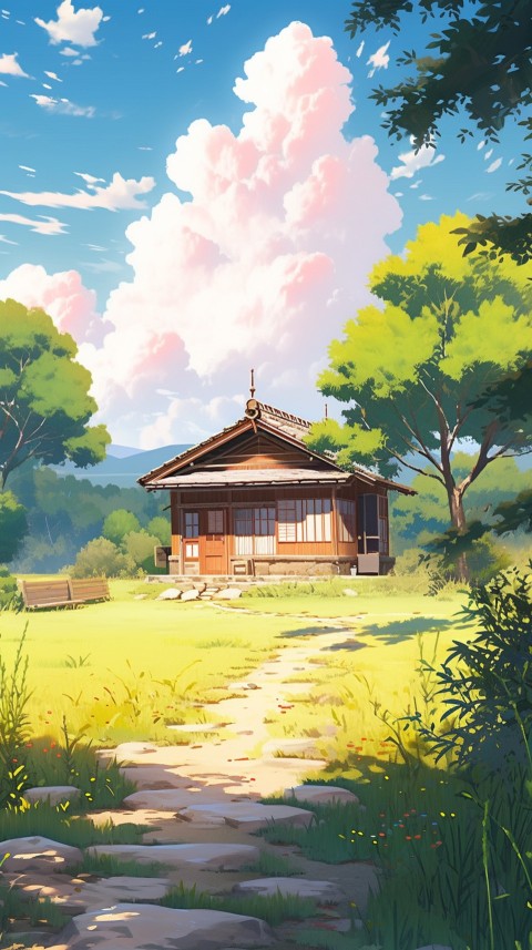 Anime Village House Nature Landscape Aesthetic (474)