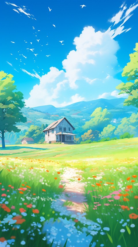 Anime Village House Nature Landscape Aesthetic (453)