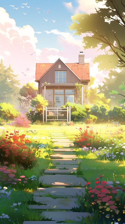Anime Village House Nature Landscape Aesthetic (455)