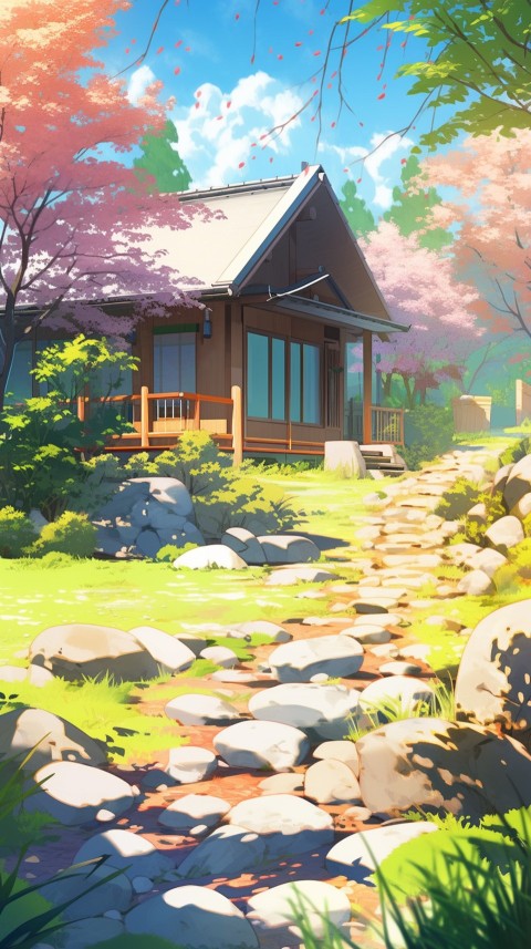 Anime Village House Nature Landscape Aesthetic (498)