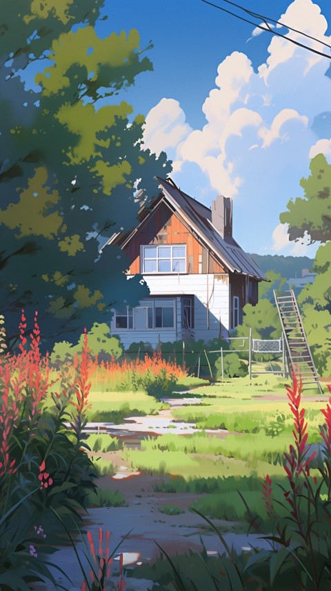 Anime Village House Nature Landscape Aesthetic (473)