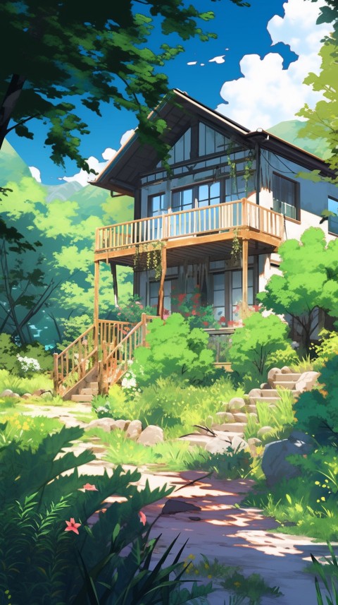 Anime Village House Nature Landscape Aesthetic (491)