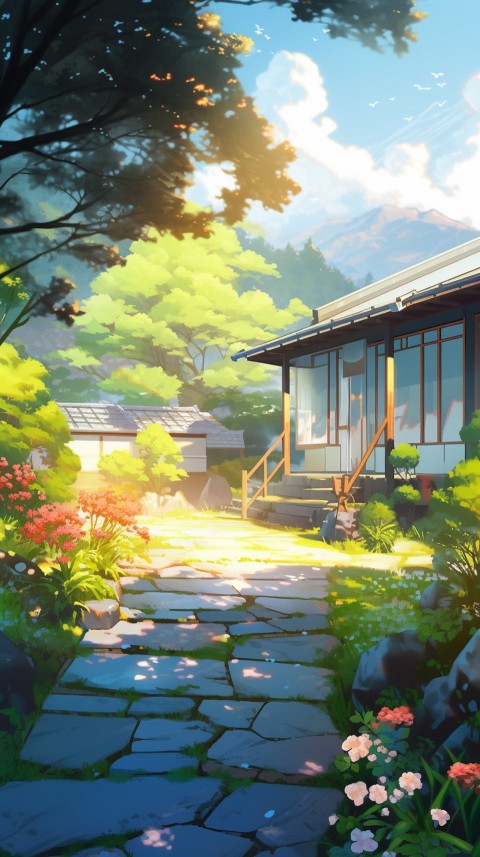 Anime Village House Nature Landscape Aesthetic (464)