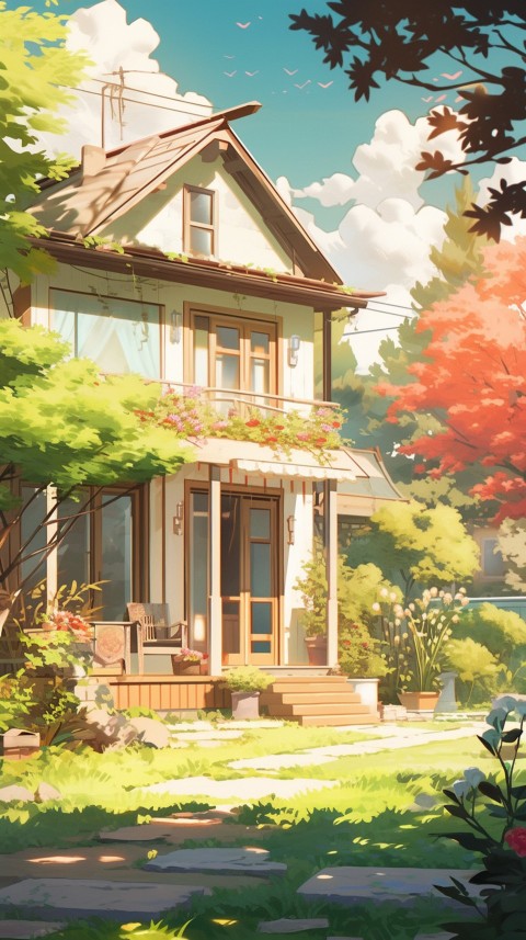 Anime Village House Nature Landscape Aesthetic (451)