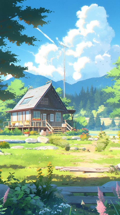 Anime Village House Nature Landscape Aesthetic (493)