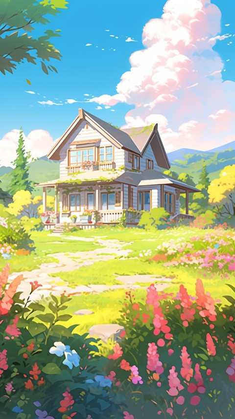 Anime Village House Nature Landscape Aesthetic (506)