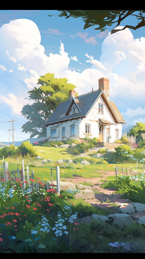 Anime Village House Nature Landscape Aesthetic (526)