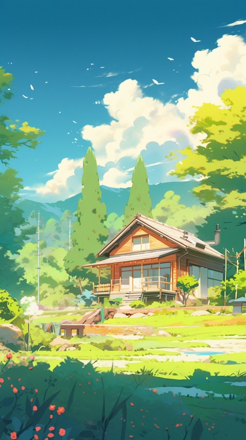 Anime Village House Nature Landscape Aesthetic (514)