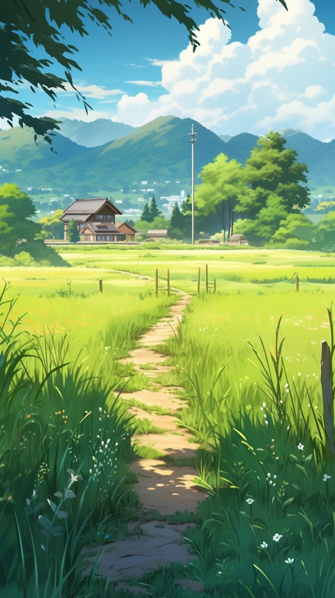 Anime Village House Nature Landscape Aesthetic (510)