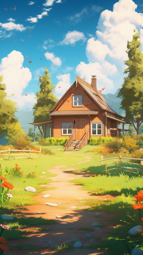 Anime Village House Nature Landscape Aesthetic (530)