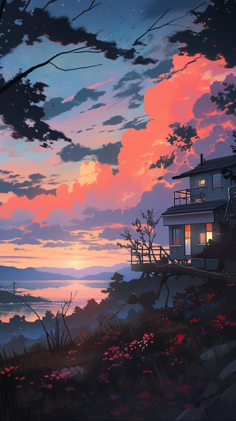 Anime Village House Nature Landscape Aesthetic (533)