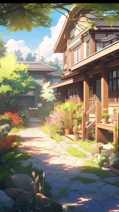 Anime Village House Nature Landscape Aesthetic (512)