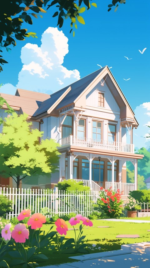 Anime Village House Nature Landscape Aesthetic (595)