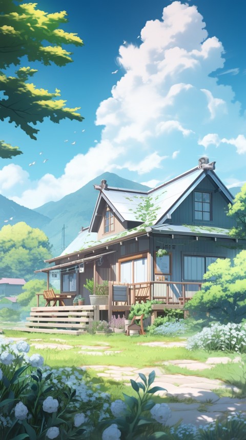 Anime Village House Nature Landscape Aesthetic (591)