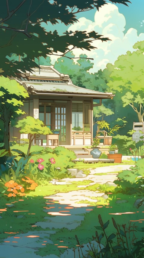 Anime Village House Nature Landscape Aesthetic (555)