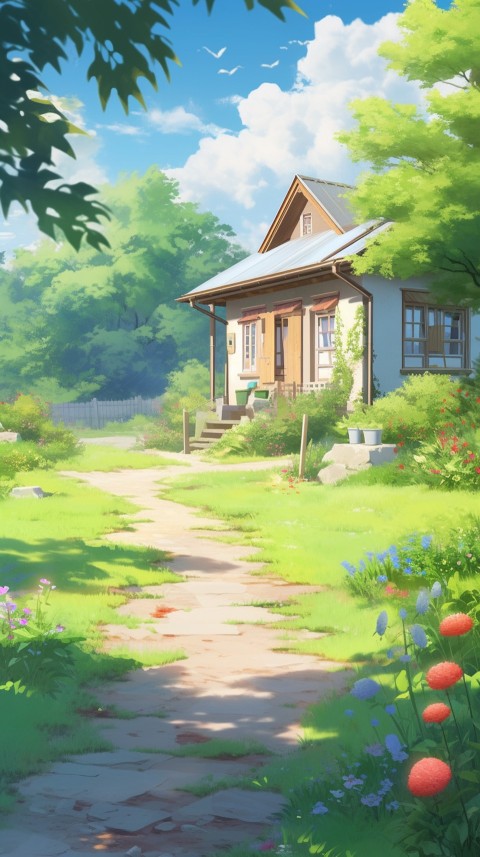 Anime Village House Nature Landscape Aesthetic (571)