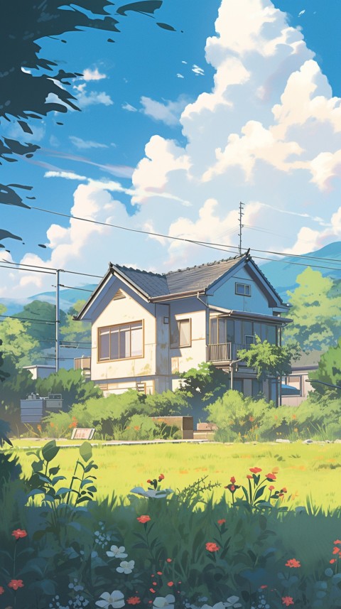 Anime Village House Nature Landscape Aesthetic (578)