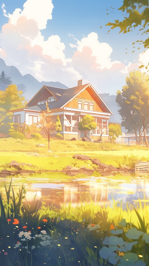 Anime Village House Nature Landscape Aesthetic (553)