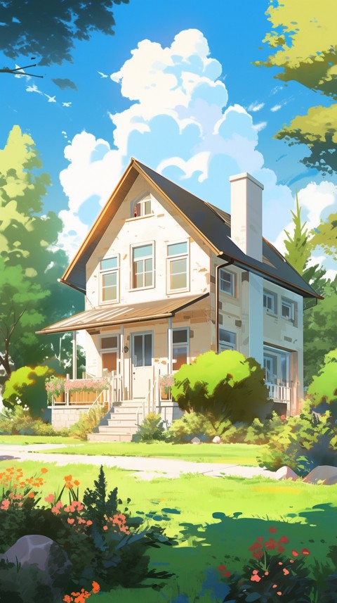 Anime Village House Nature Landscape Aesthetic (560)