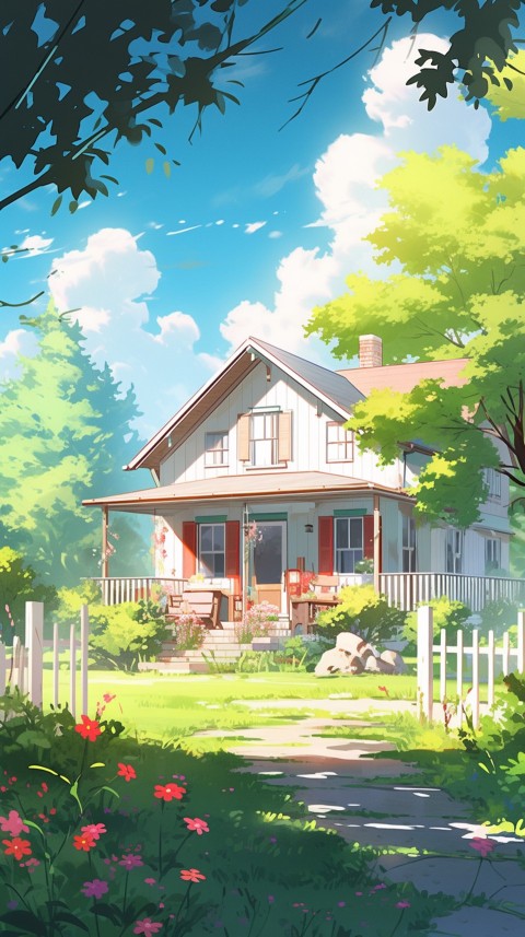 Anime Village House Nature Landscape Aesthetic (590)