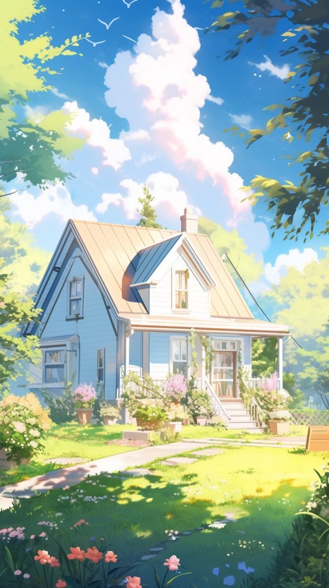 Anime Village House Nature Landscape Aesthetic (628)