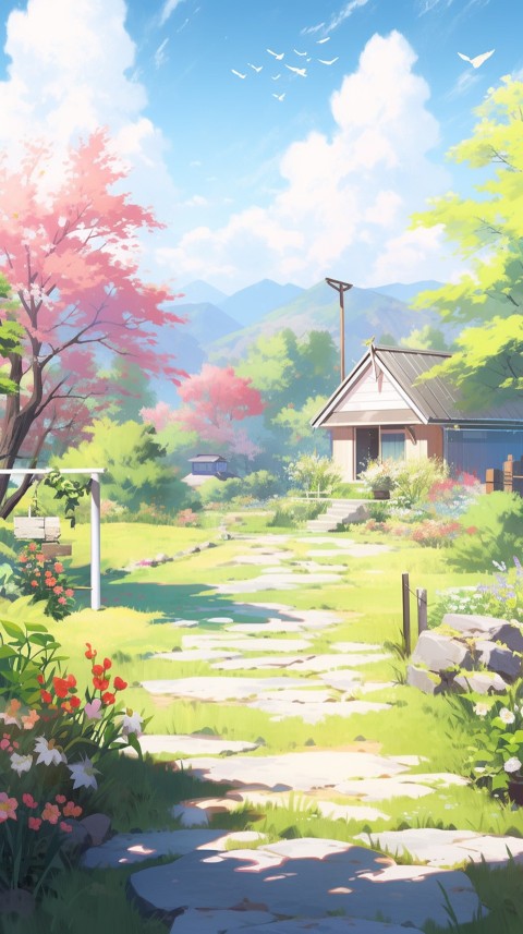 Anime Village House Nature Landscape Aesthetic (629)