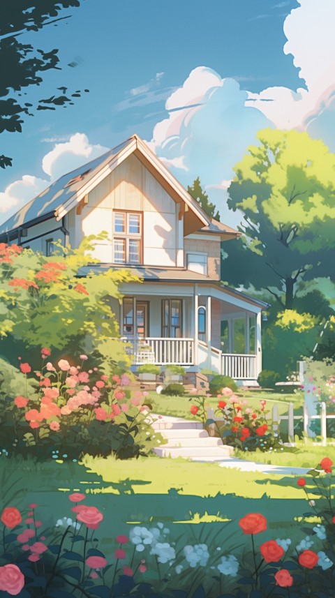Anime Village House Nature Landscape Aesthetic (601)