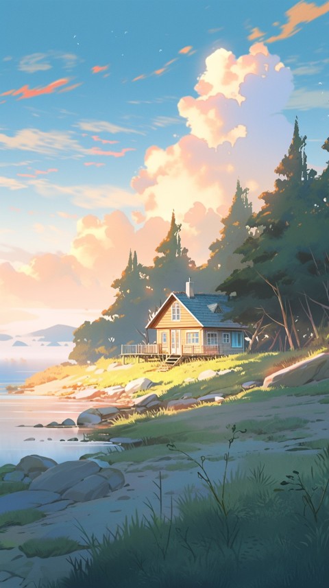 Anime Village House Nature Landscape Aesthetic (624)