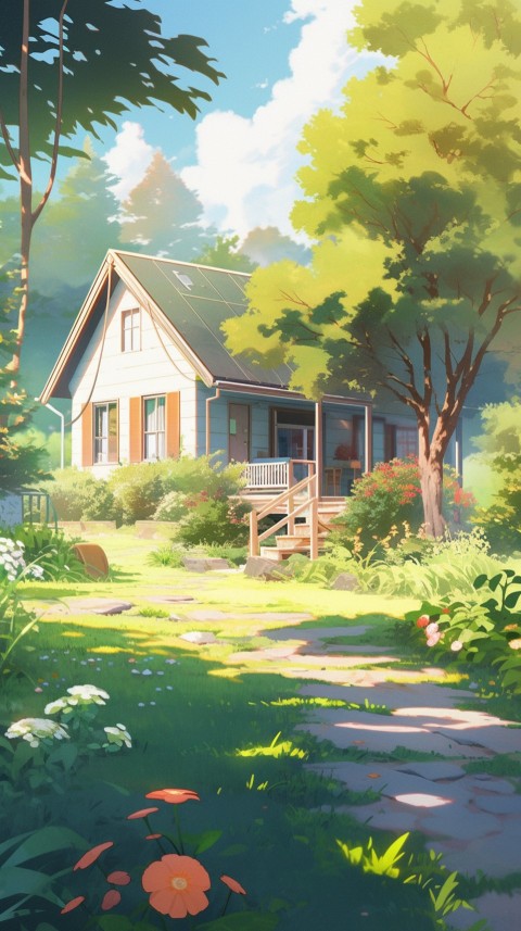 Anime Village House Nature Landscape Aesthetic (645)