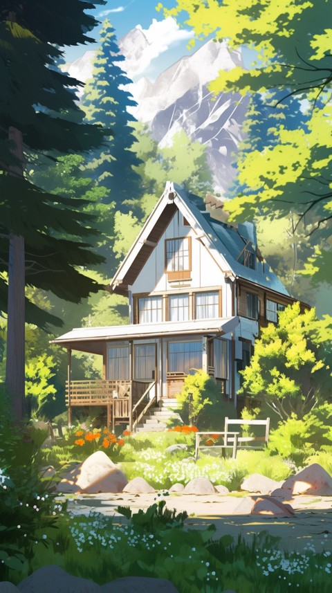 Anime Village House Nature Landscape Aesthetic (626)