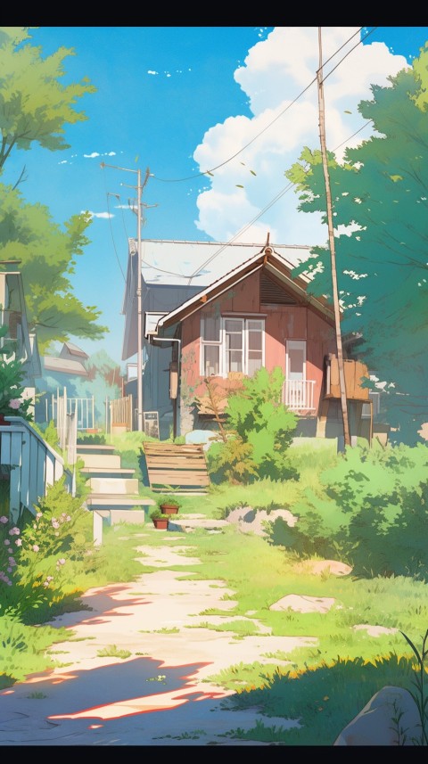 Anime Village House Nature Landscape Aesthetic (643)