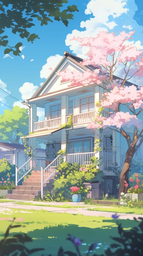 Anime Village House Nature Landscape Aesthetic (663)