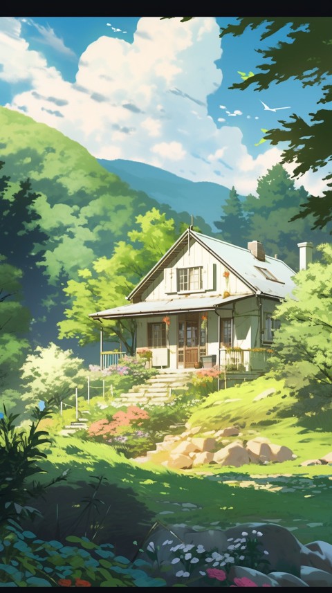 Anime Village House Nature Landscape Aesthetic (684)