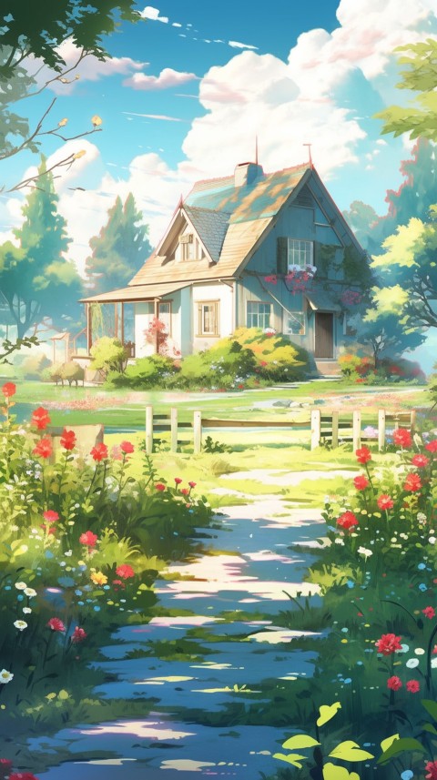 Anime Village House Nature Landscape Aesthetic (690)