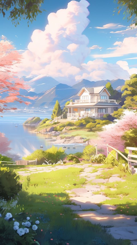 Anime Village House Nature Landscape Aesthetic (653)