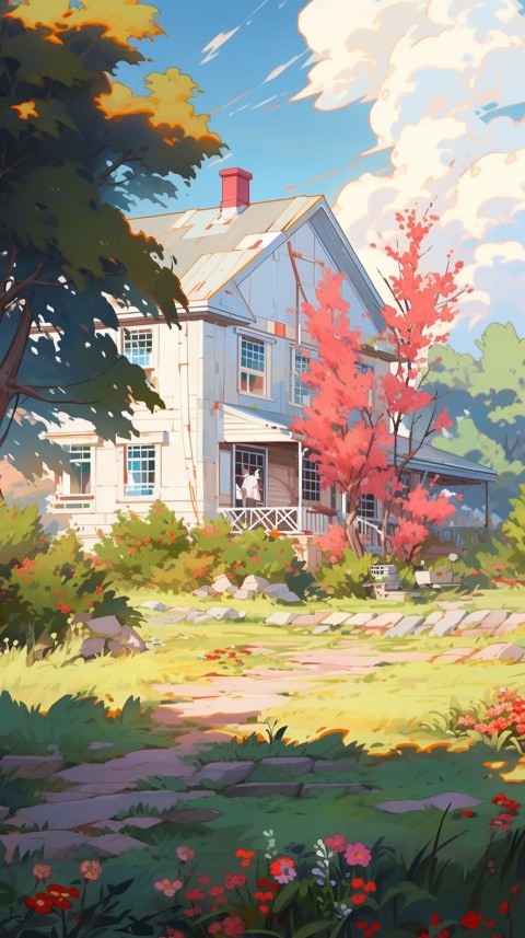 Anime Village House Nature Landscape Aesthetic (681)