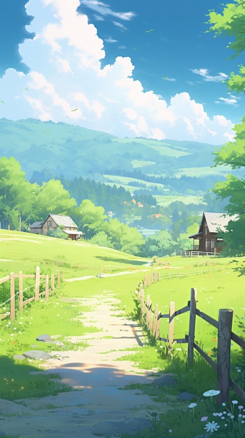 Anime Village House Nature Landscape Aesthetic (680)