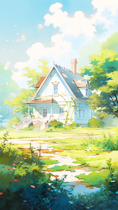 Anime Village House Nature Landscape Aesthetic (700)