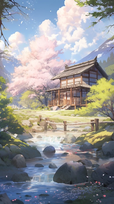 Anime Village House Nature Landscape Aesthetic (699)