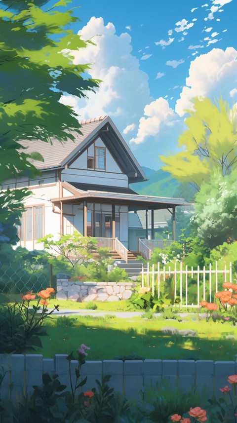 Anime Village House Nature Landscape Aesthetic (707)