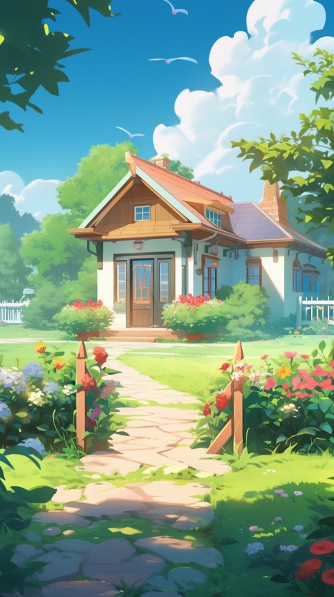 Anime Village House Nature Landscape Aesthetic (743)