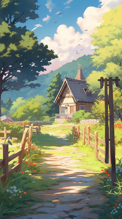 Anime Village House Nature Landscape Aesthetic (714)