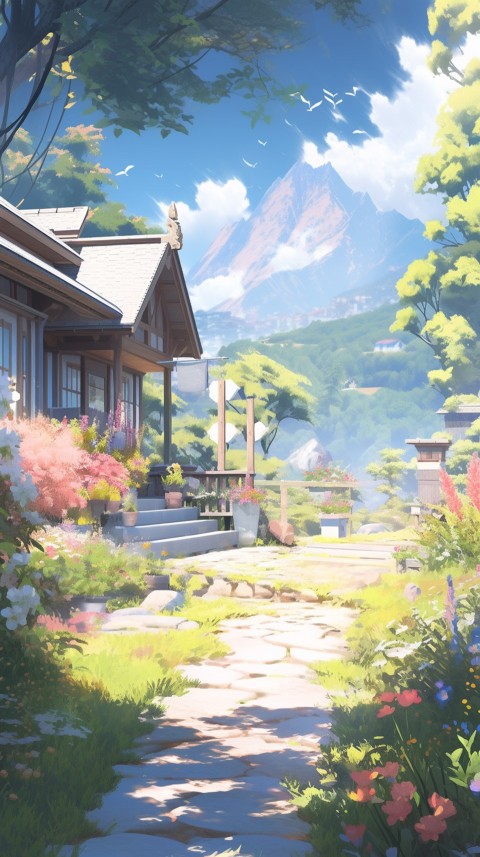 Anime Village House Nature Landscape Aesthetic (710)