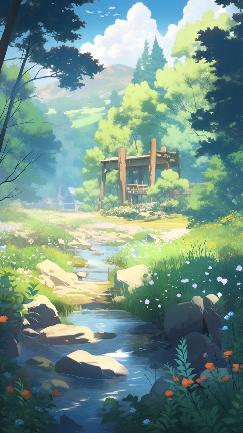 Anime Village House Nature Landscape Aesthetic (708)