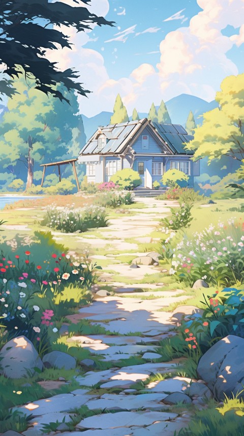 Anime Village House Nature Landscape Aesthetic (737)