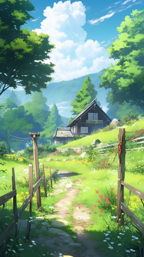 Anime Village House Nature Landscape Aesthetic (750)