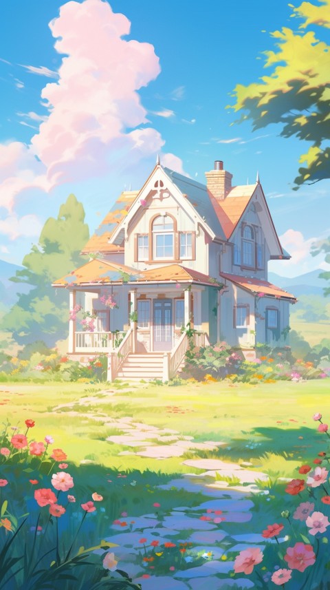 Anime Village House Nature Landscape Aesthetic (776)