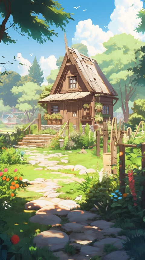 Anime Village House Nature Landscape Aesthetic (789)